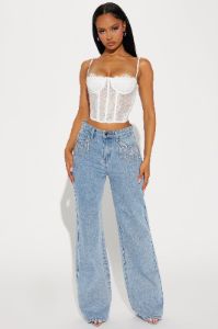Aurora Lace Corset Top - Ivory sold by Fashion Nova