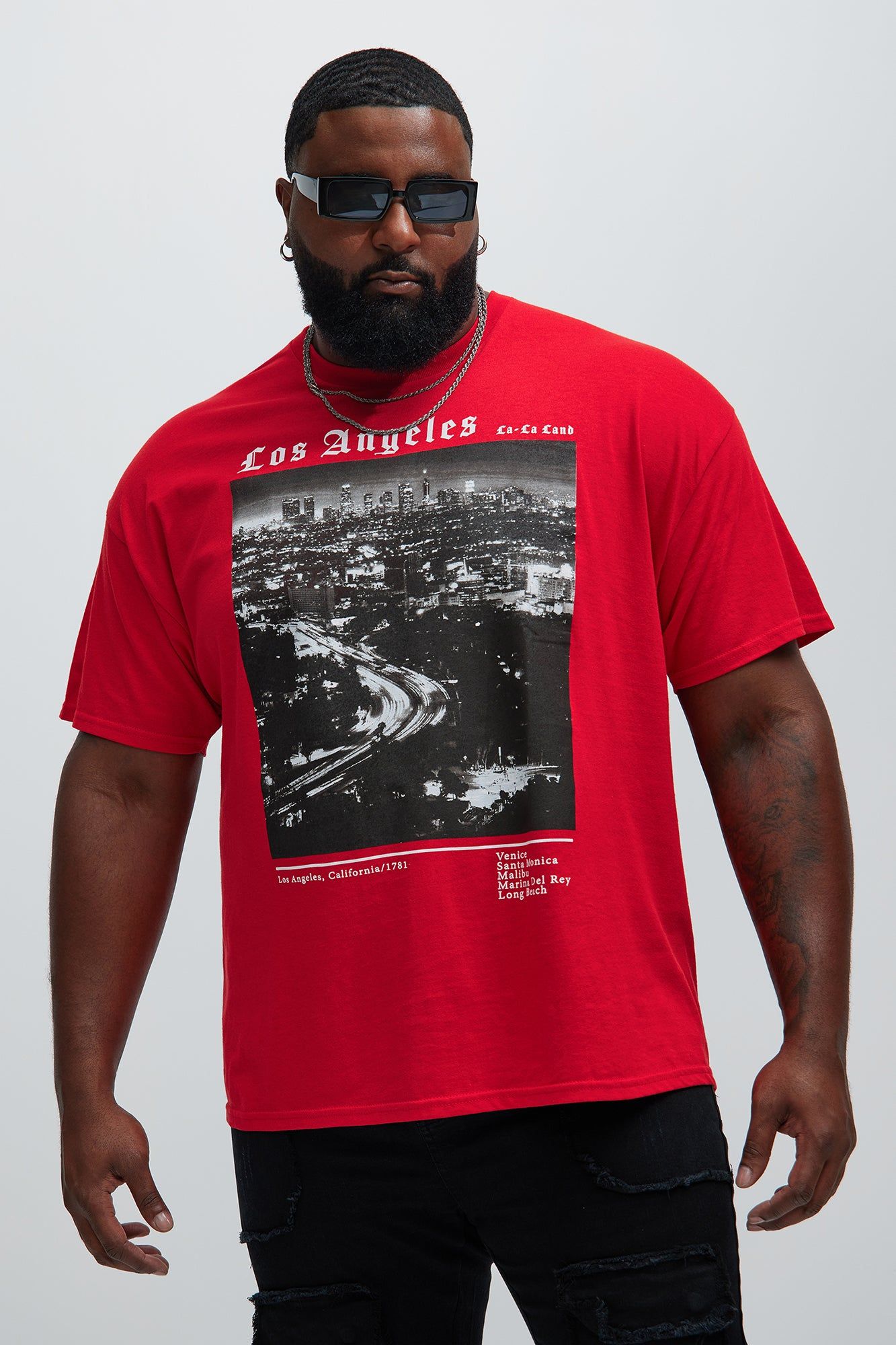 LA City Lights Short Sleeve Tee - Red sold by Fashion Nova product image thumbnail 4