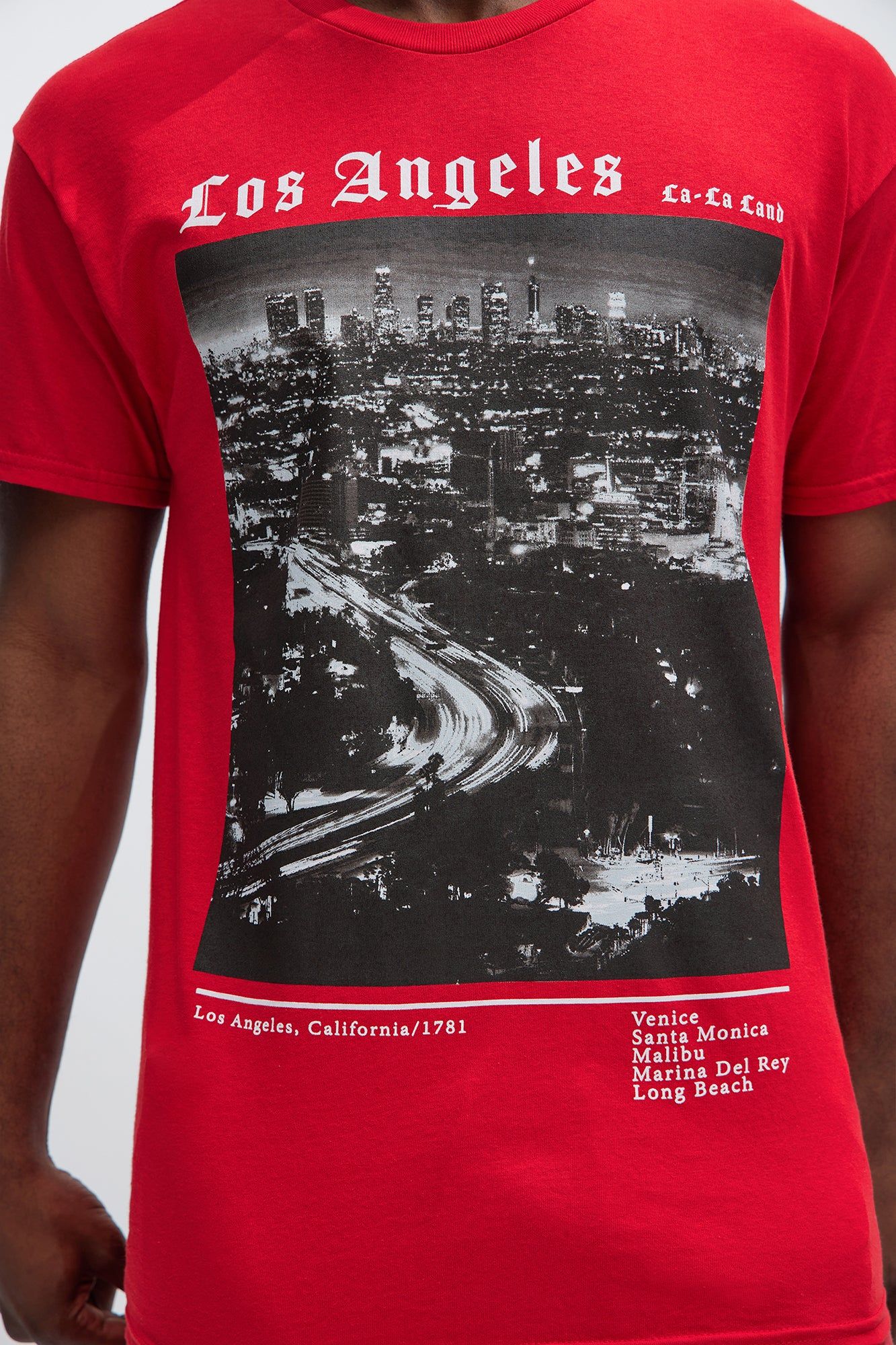LA City Lights Short Sleeve Tee - Red sold by Fashion Nova product image thumbnail 3