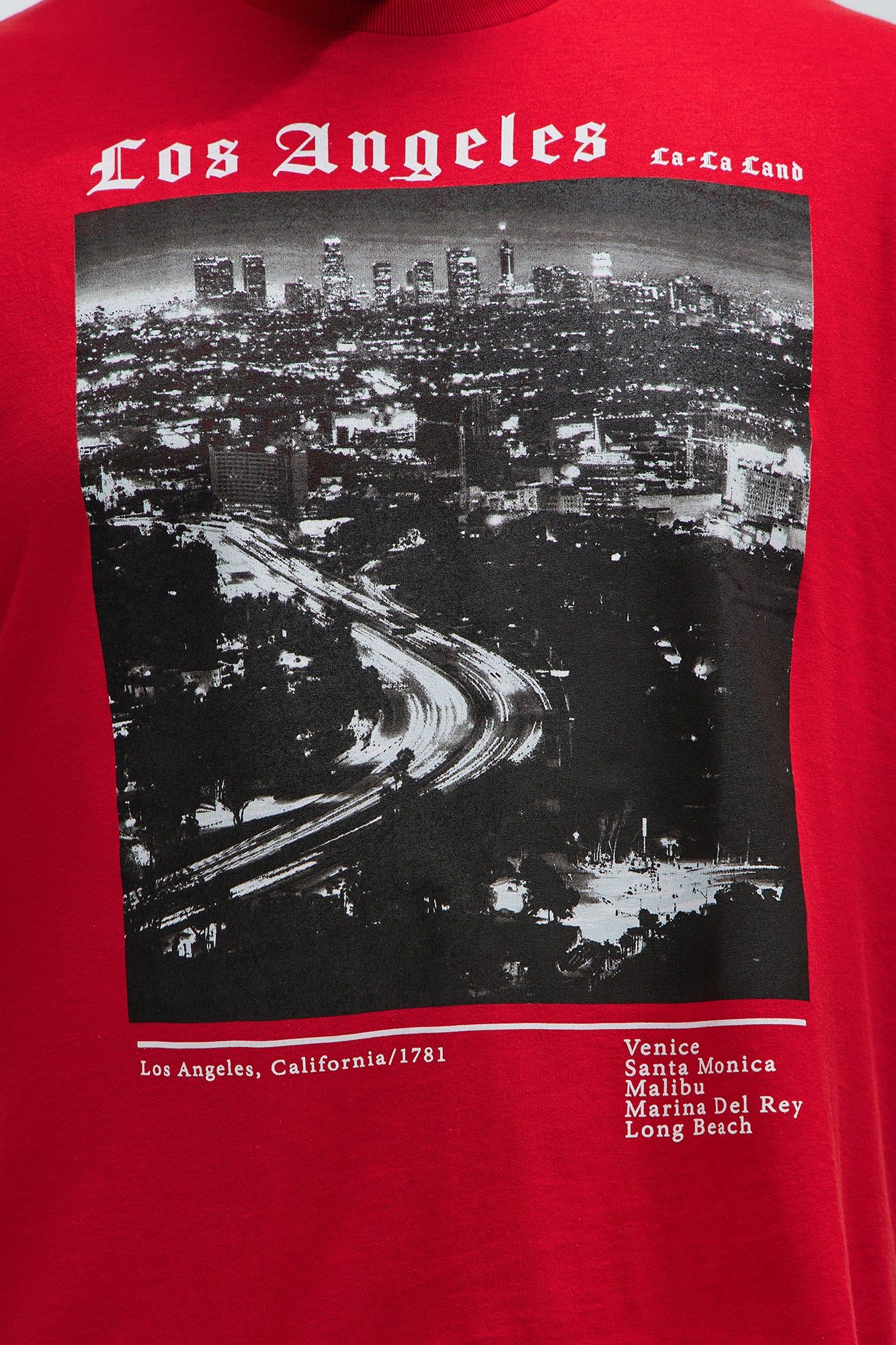 LA City Lights Short Sleeve Tee - Red sold by Fashion Nova product image thumbnail 5