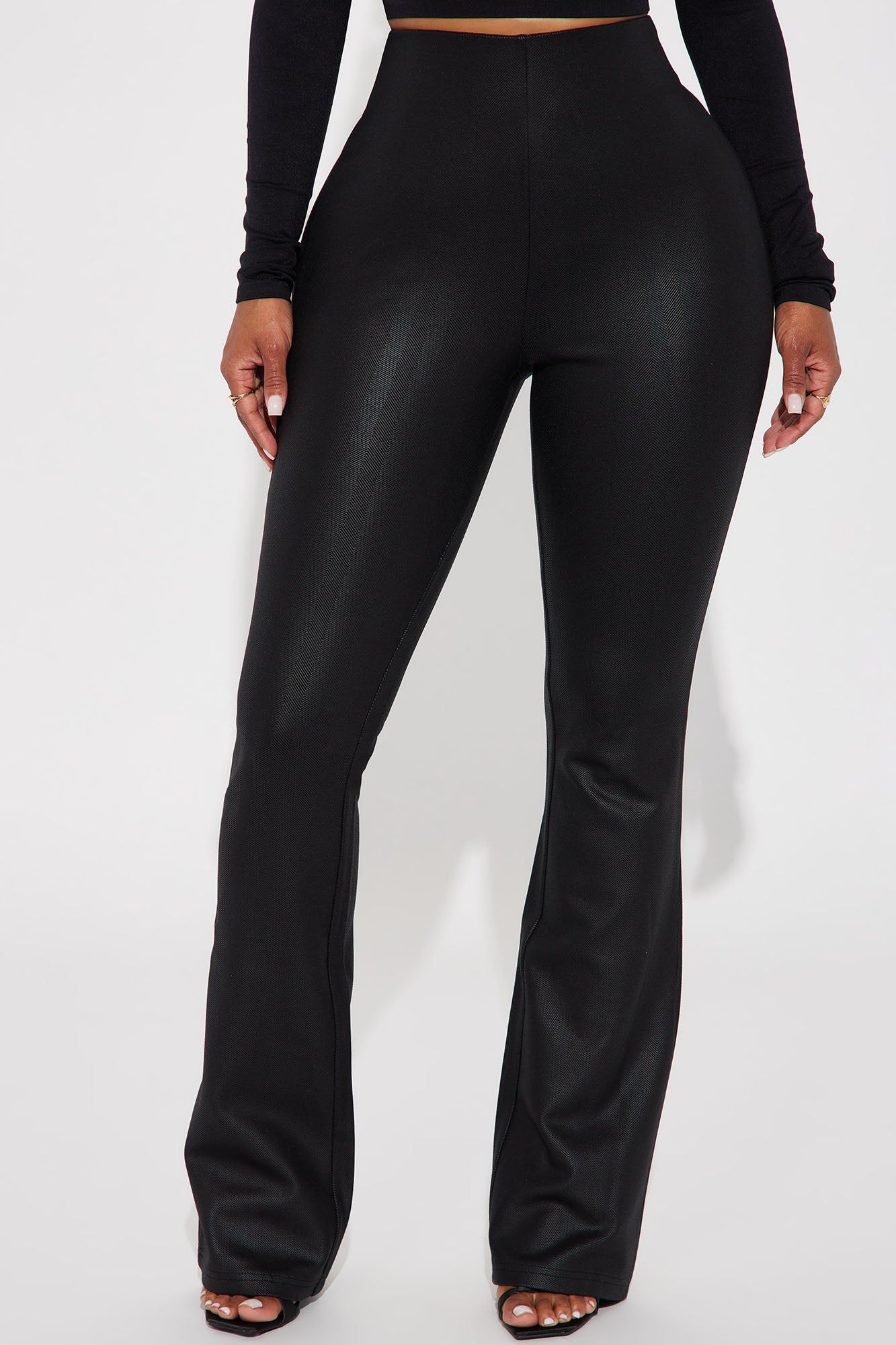 On The Go Textured Wide Leg Pant - Black sold by Fashion Nova product image thumbnail 2