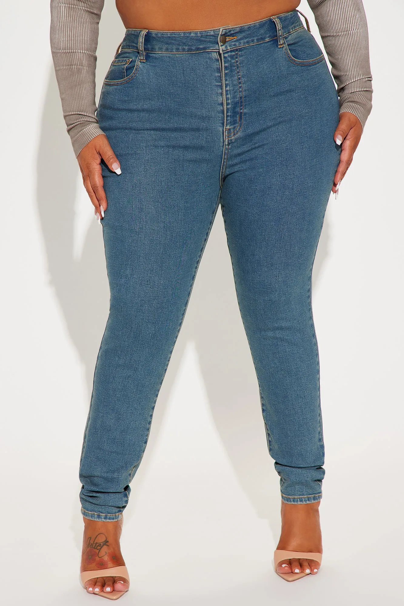 If You Wanna Stretch Skinny Jeans - Medium Wash sold by Fashion Nova product image thumbnail 5