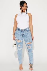 Heard About You Ripped Skinny Jeans - Acid Wash sold by Fashion Nova