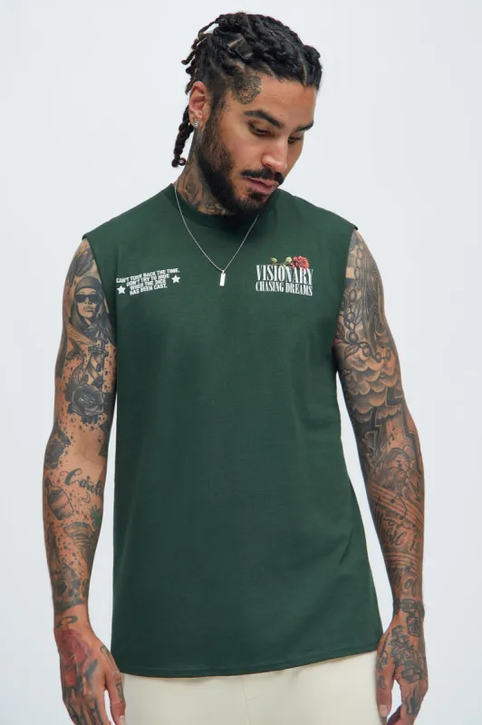 Visionary Chasing Dreams Sleeveless Tee - Green sold by Fashion Nova