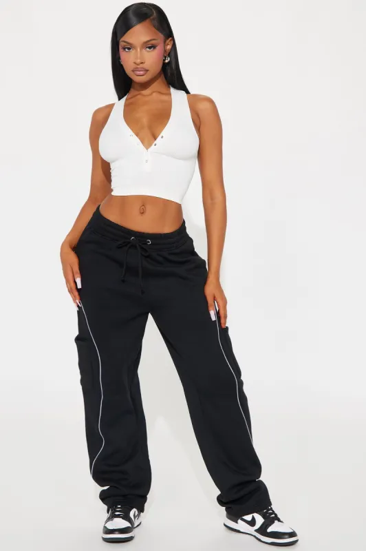Opposites Attract Lounge Pant - Black sold by Fashion Nova
