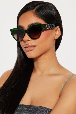 Classy Act Sunglasses - Green sold by Fashion Nova