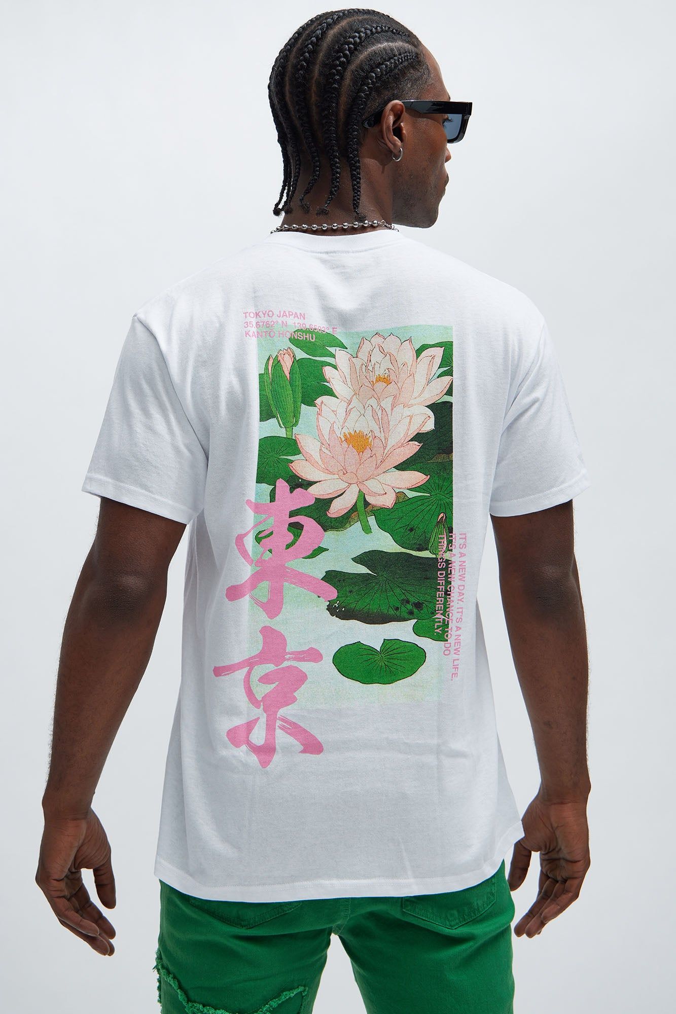 New Beginnings Lotus Short Sleeve Tee - White sold by Fashion Nova