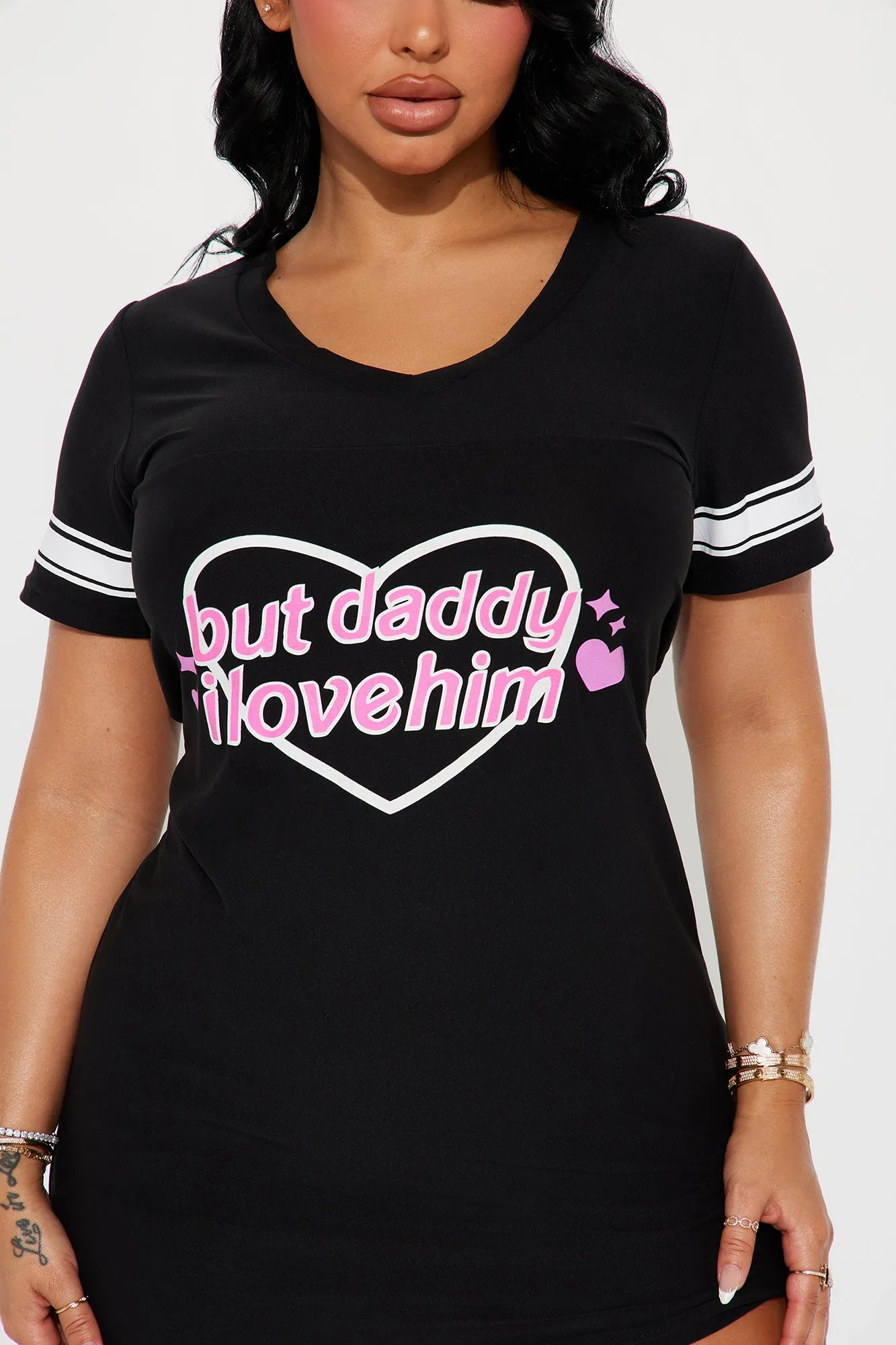 But I Love Him PJ Sleep Shirt - Black sold by Fashion Nova product image thumbnail 2