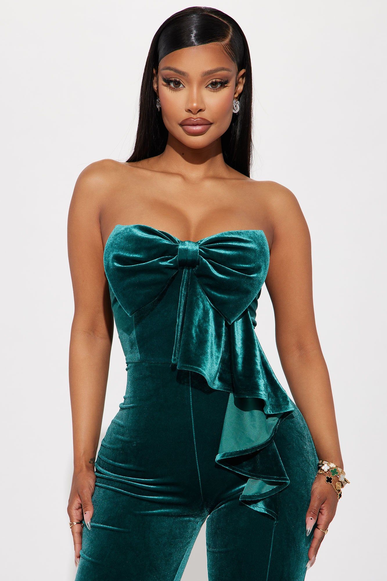 Your Favorite Gift Velvet Jumpsuit - Emerald sold by Fashion Nova product image thumbnail 2
