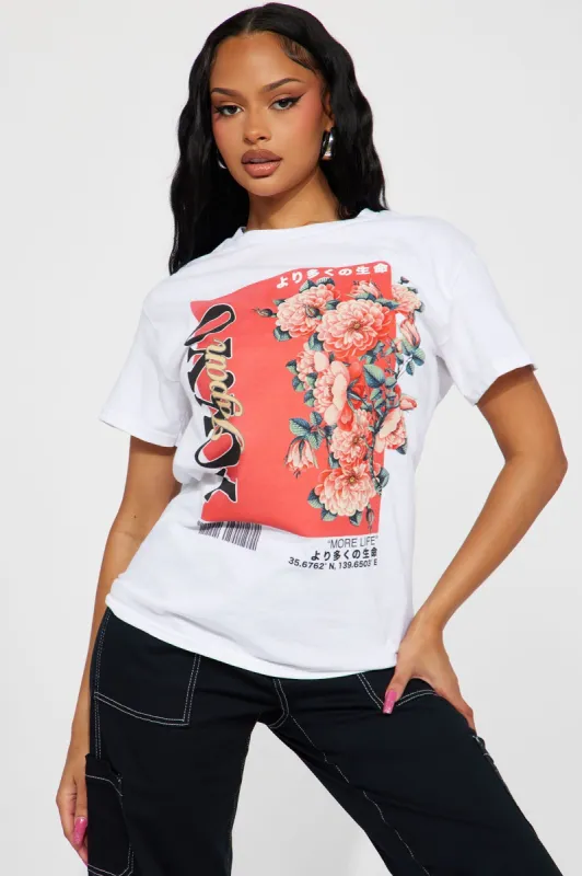 More Life In Bloom Graphic Tee - White sold by Fashion Nova