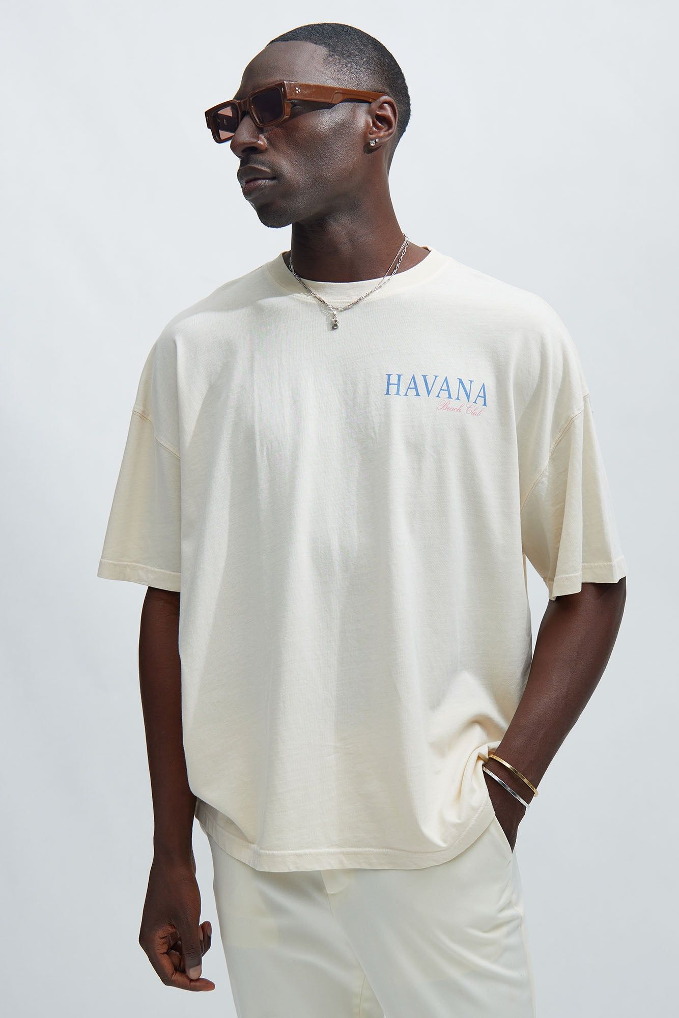 Havana Beach Oversize Short Sleeve Tee - Cream sold by Fashion Nova