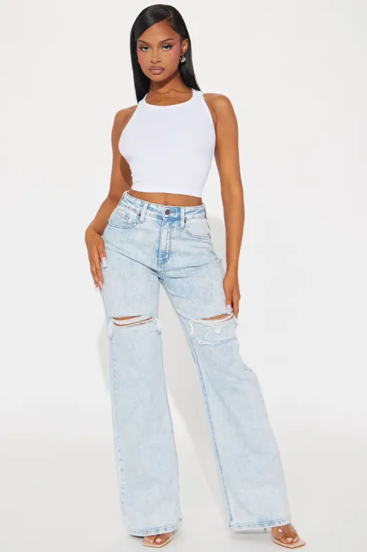 Remi Ripped Stretch Baggy Jeans - Vintage Wash sold by Fashion Nova