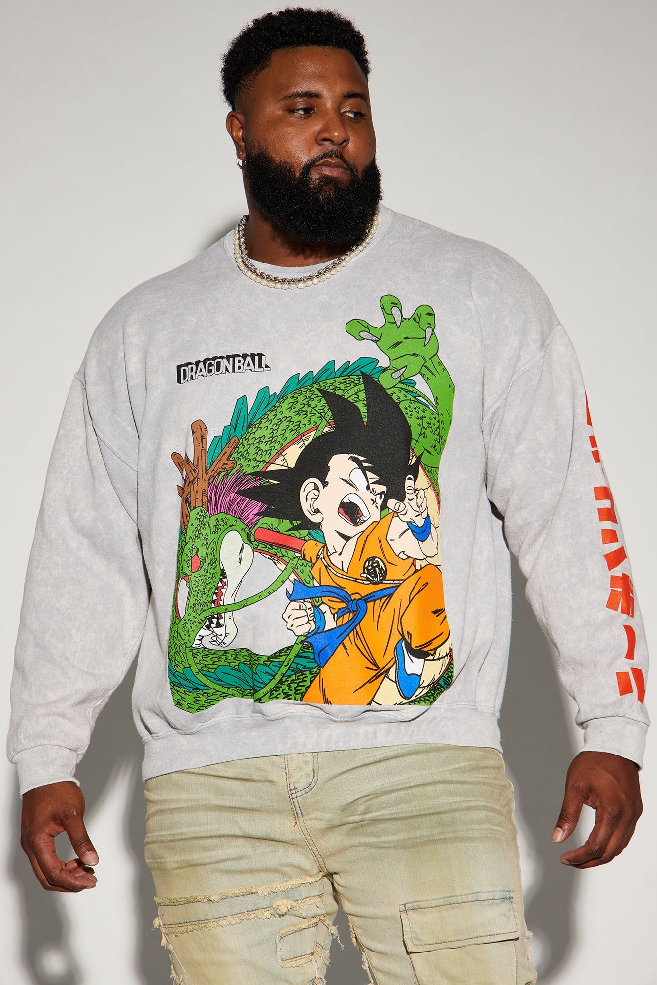 Dragon Ball Crew Neck Sweater - Heather Grey sold by Fashion Nova product image thumbnail 6