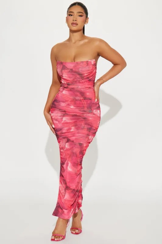 Teyana Mesh Maxi Dress - Pink sold by Fashion Nova