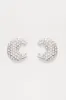 Crystal Crescent Earrings - Silver sold by Fashion Nova