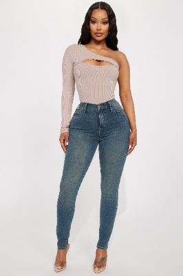 Unfounded Tinted Stretch Skinny Jeans - Medium Wash sold by Fashion Nova