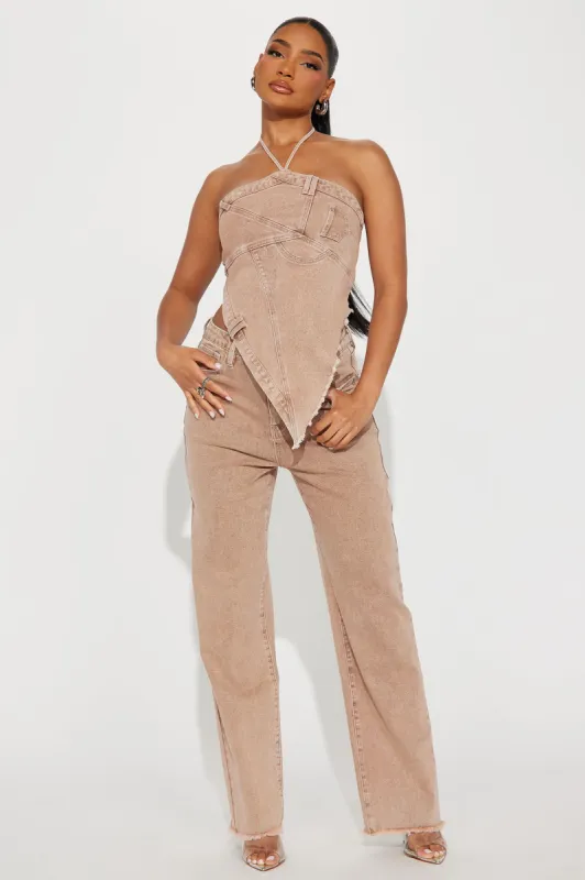 Next Level Denim Pant Set - Mocha sold by Fashion Nova