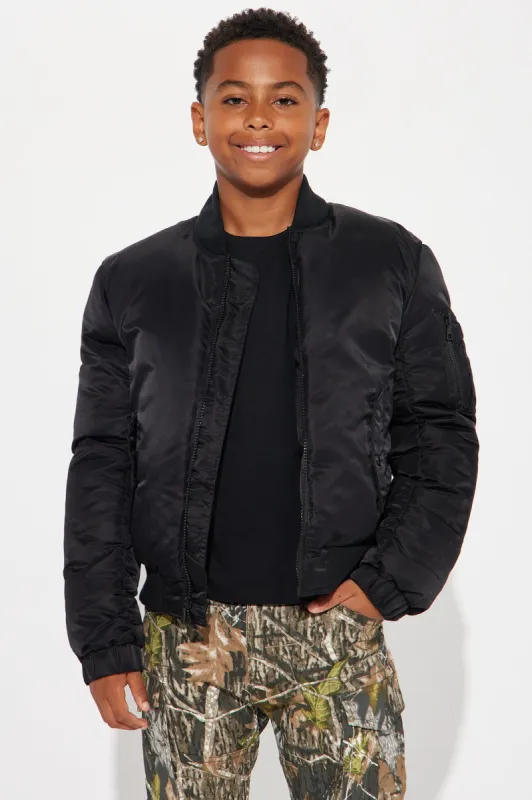 Mini Been Real Nylon Bomber Jacket - Black sold by Fashion Nova