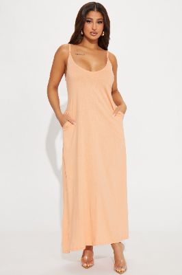 Sophia Flowy Maxi Dress - Orange sold by Fashion Nova