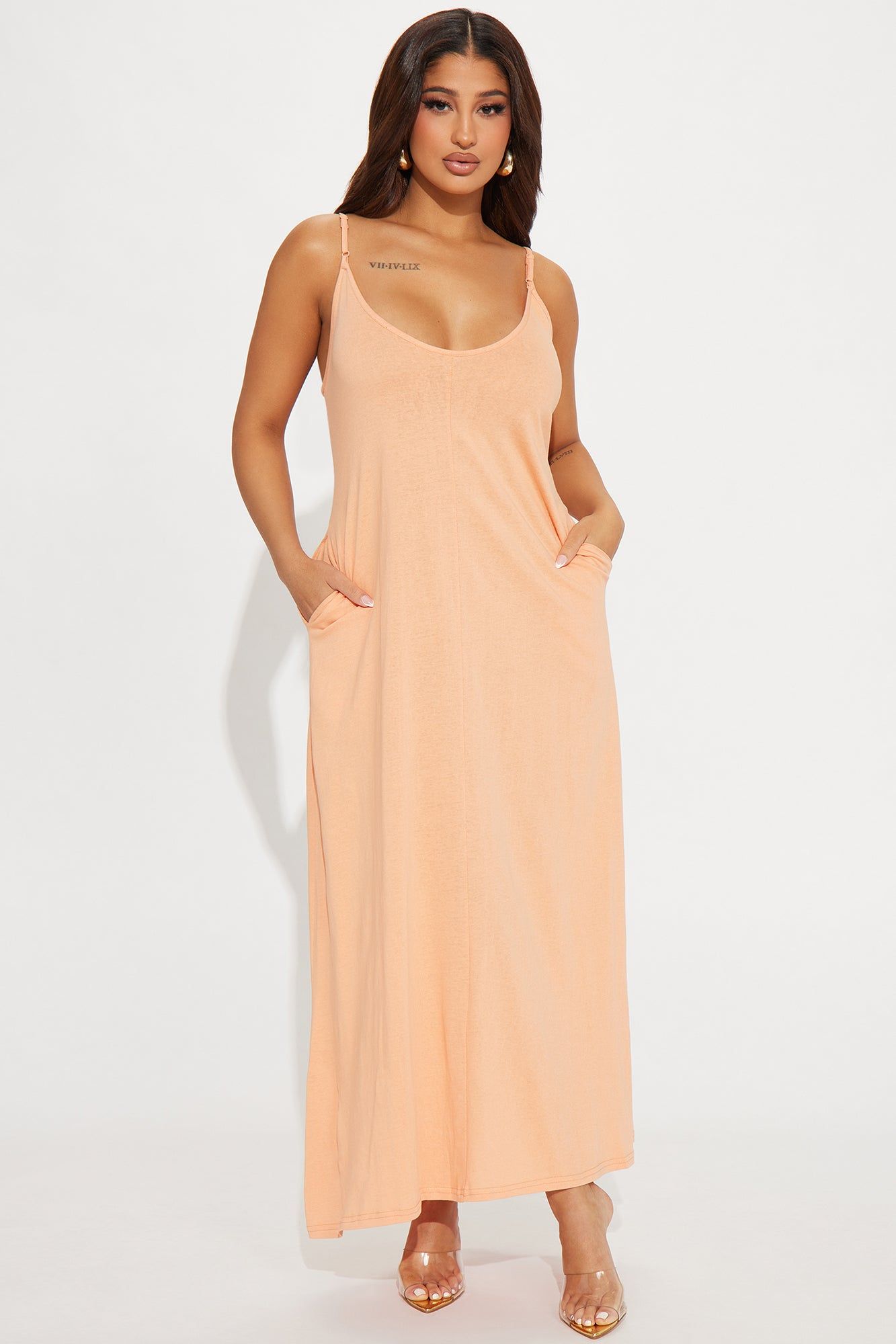 Sophia Flowy Maxi Dress - Orange sold by Fashion Nova