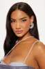 Crystal Crescent Earrings - Silver sold by Fashion Nova