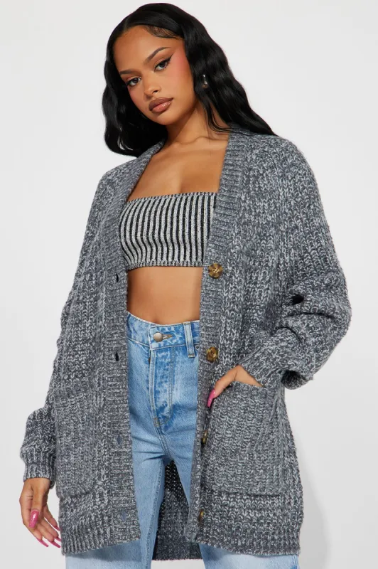 Taylee Cardigan - Charcoal sold by Fashion Nova