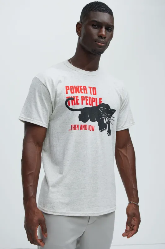 Power Of The People Then And Now Short Sleeve Tee - Oatmeal sold by Fashion Nova