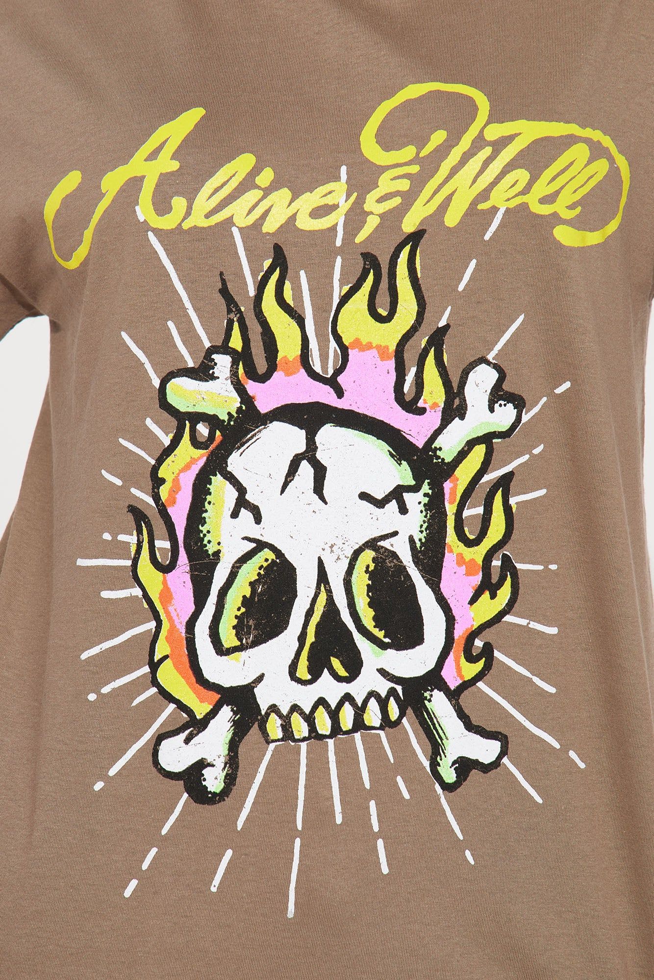 Alive And Well Skull Graphic Tee - Taupe sold by Fashion Nova product image thumbnail 3