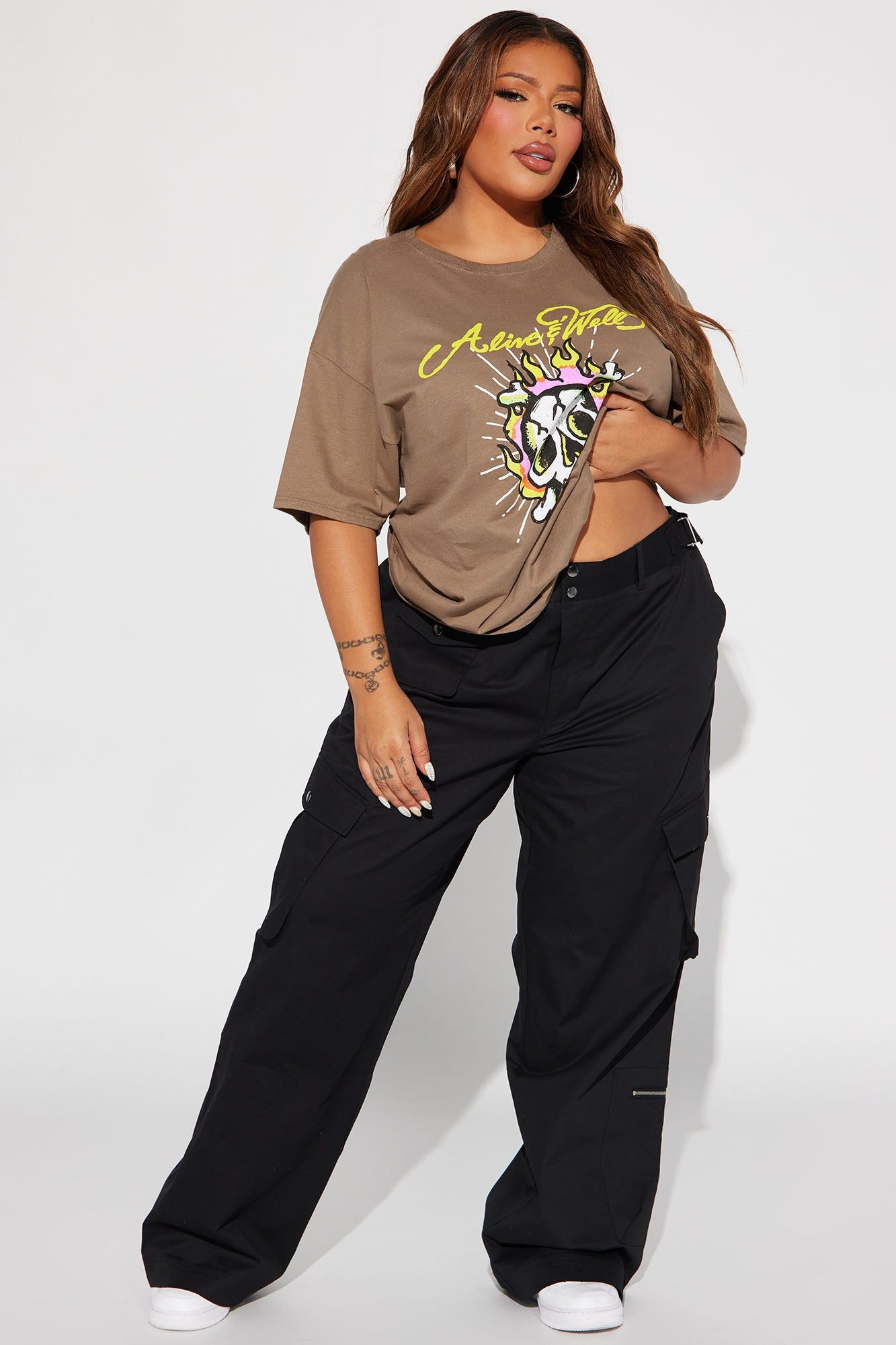 Alive And Well Skull Graphic Tee - Taupe sold by Fashion Nova product image thumbnail 5