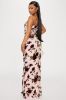 Rose Chiffon Maxi Dress - Pink/combo sold by Fashion Nova