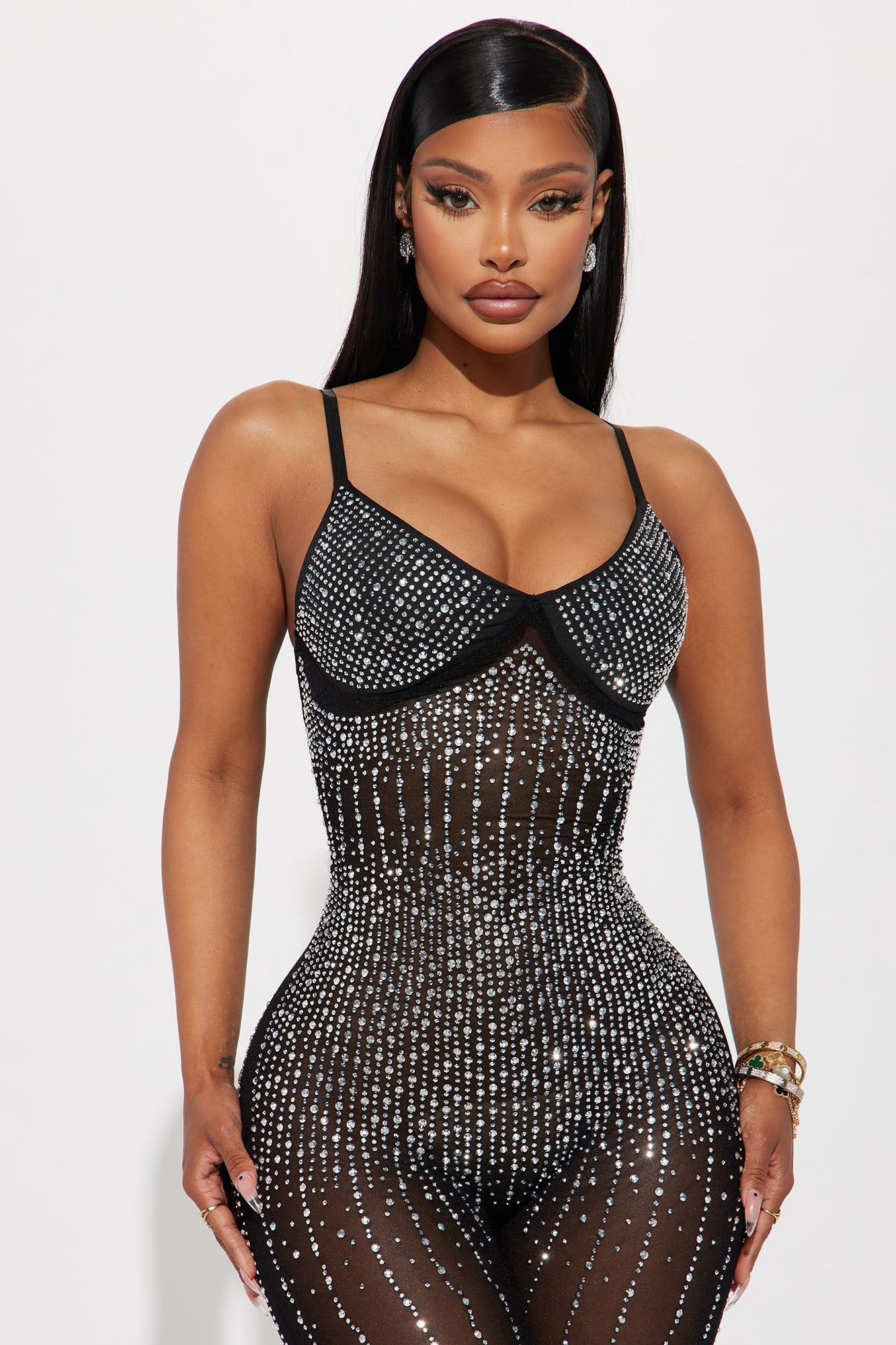 Tomorrow And Tonight Rhinestone Jumpsuit - Black sold by Fashion Nova product image thumbnail 2