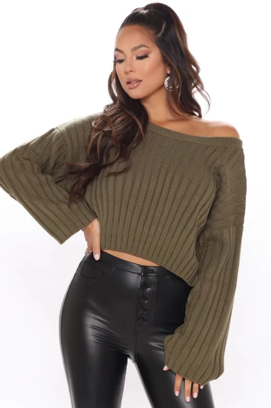 October Nights Sweater - Olive sold by Fashion Nova