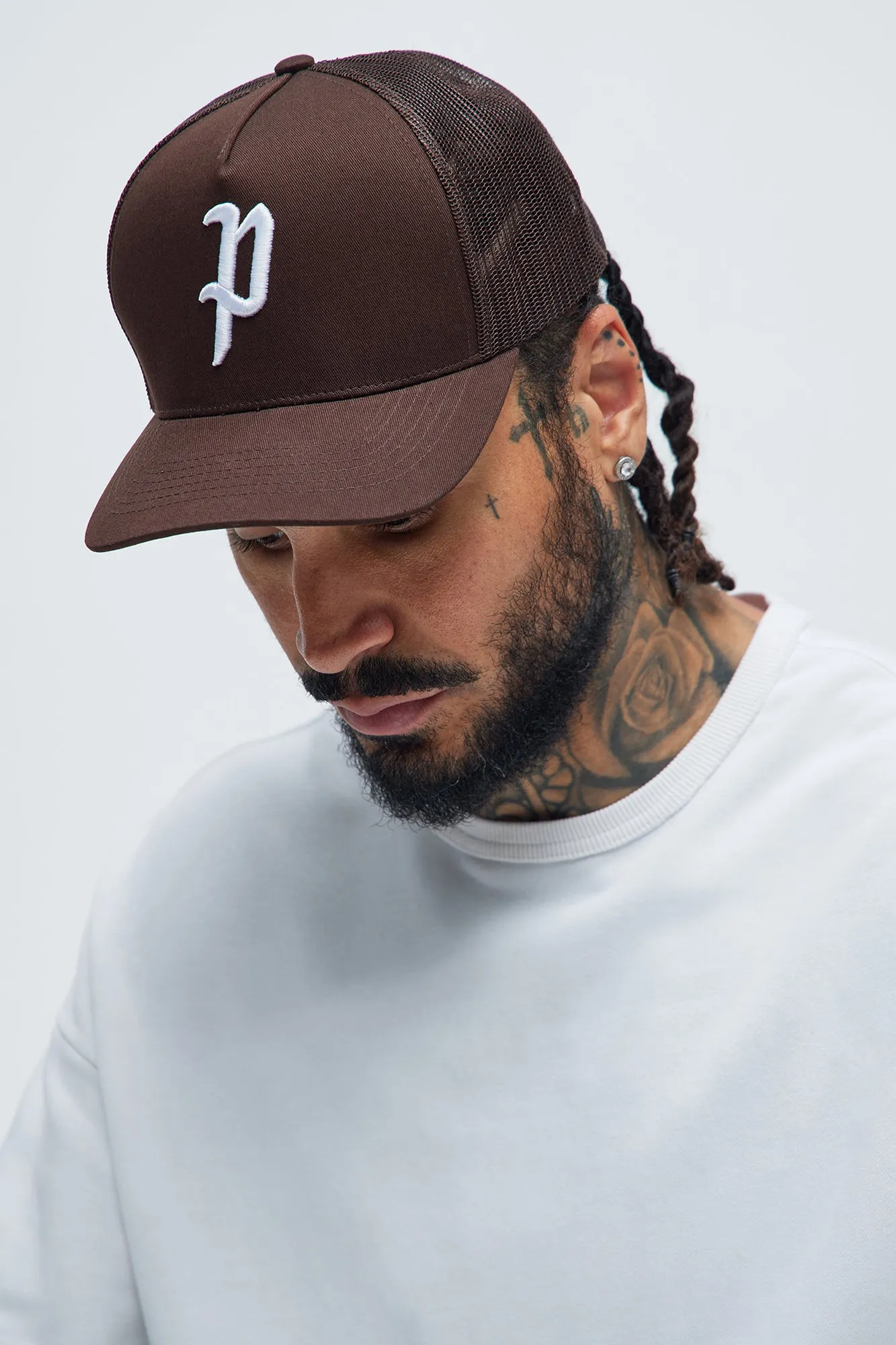 Pittsburgh Twill Trucker Hat - Dark Brown sold by Fashion Nova