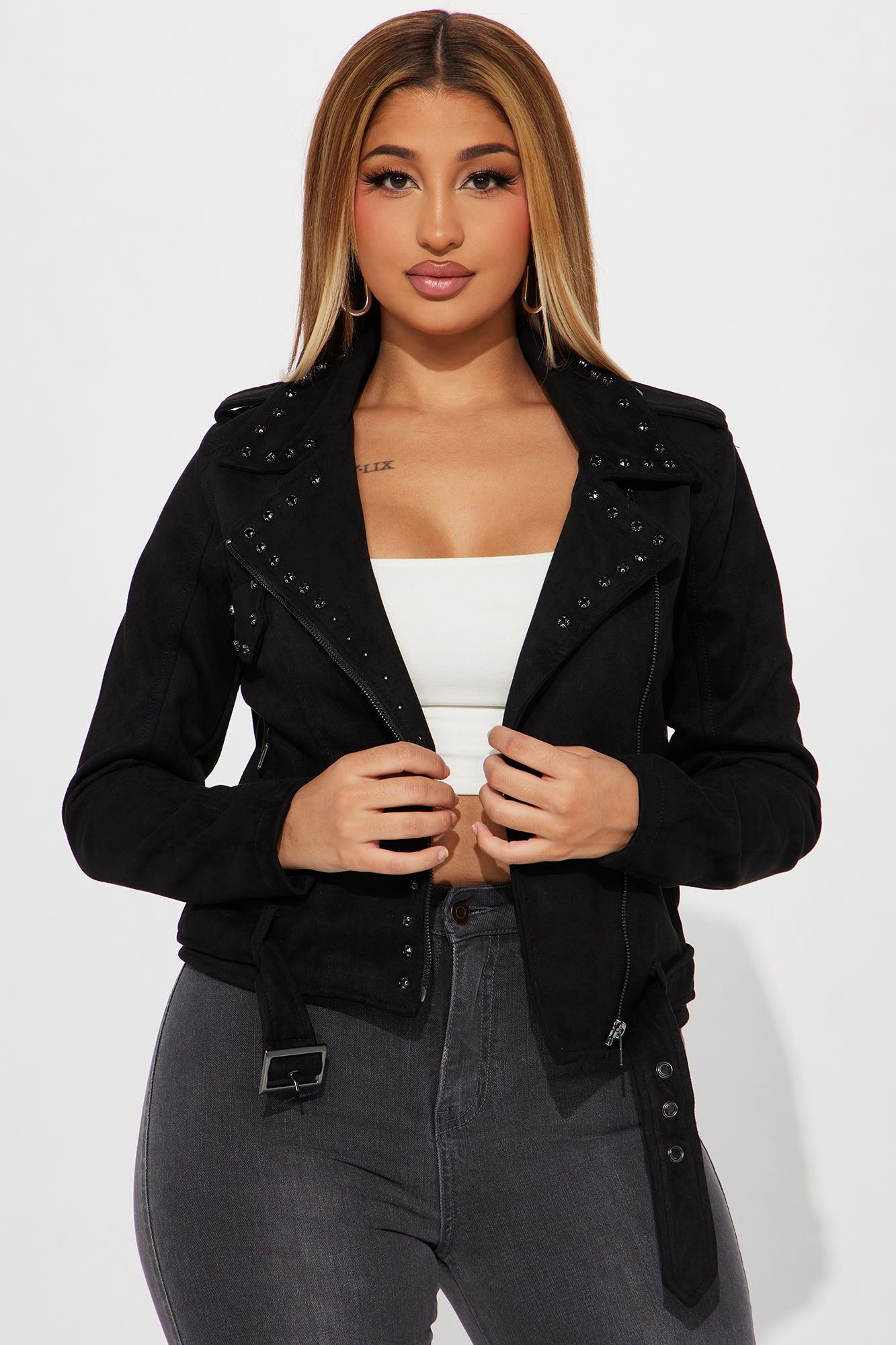Good Times Only Moto Jacket - Black sold by Fashion Nova