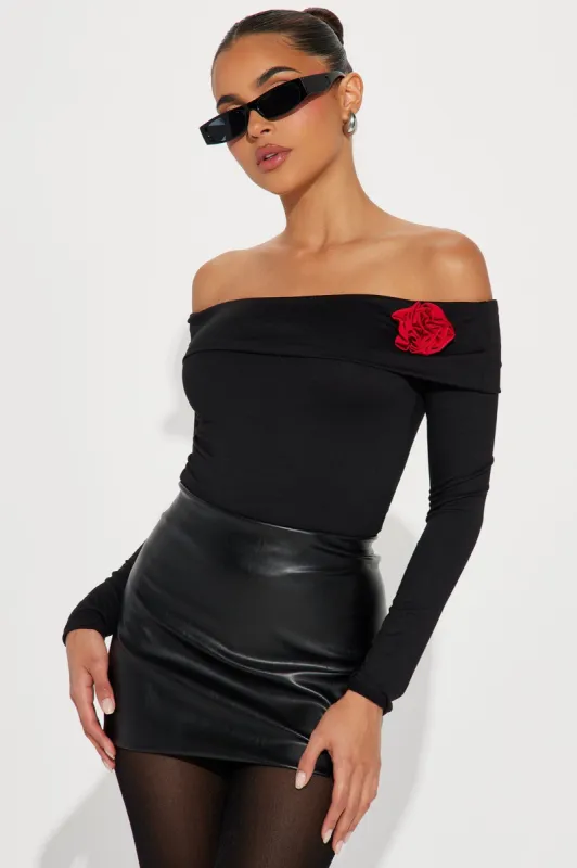 Lover Girl Off Shoulder Top - Black sold by Fashion Nova