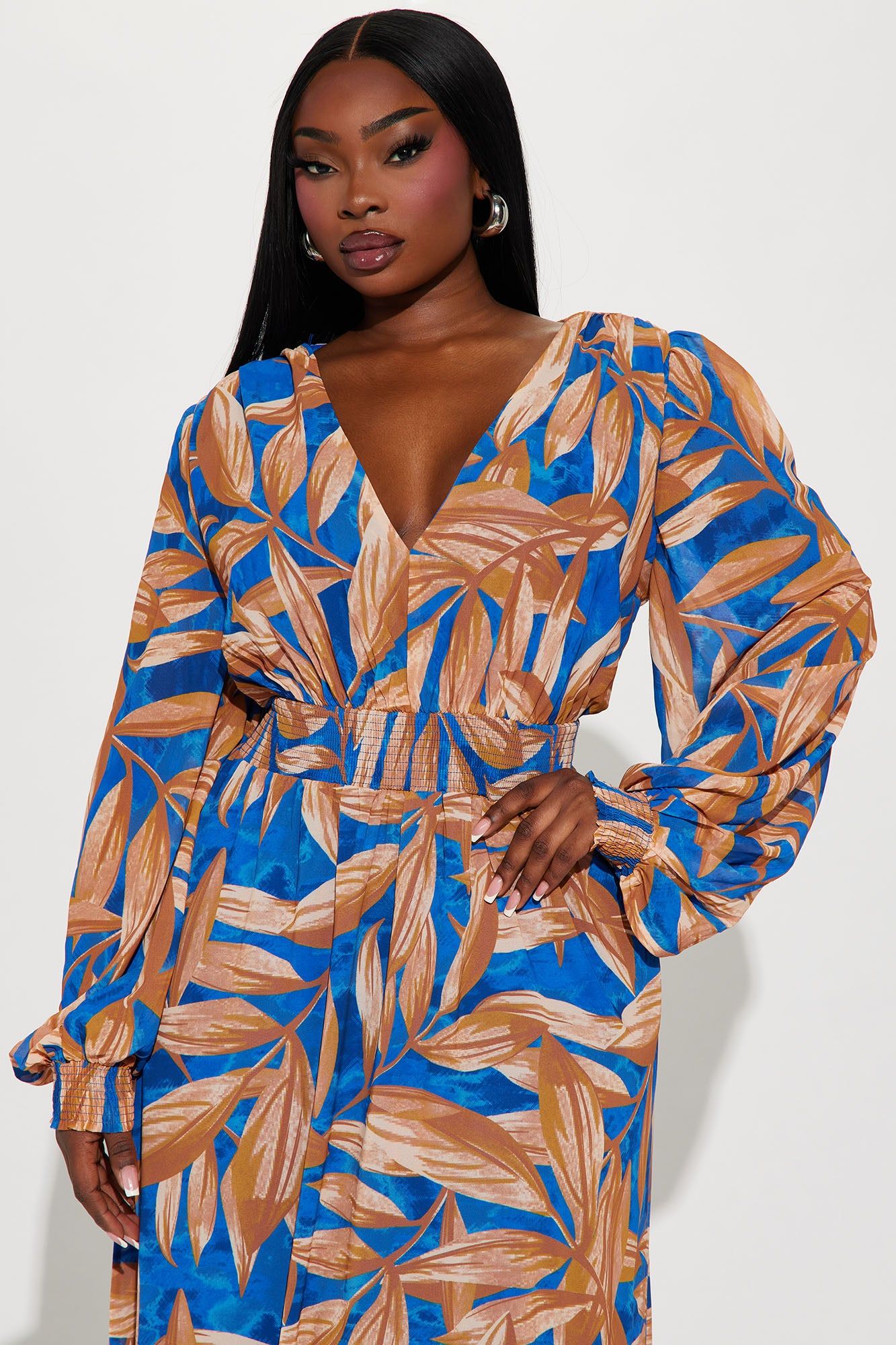 Palm Beach Getaway Maxi Dress - Blue/combo sold by Fashion Nova product image thumbnail 5