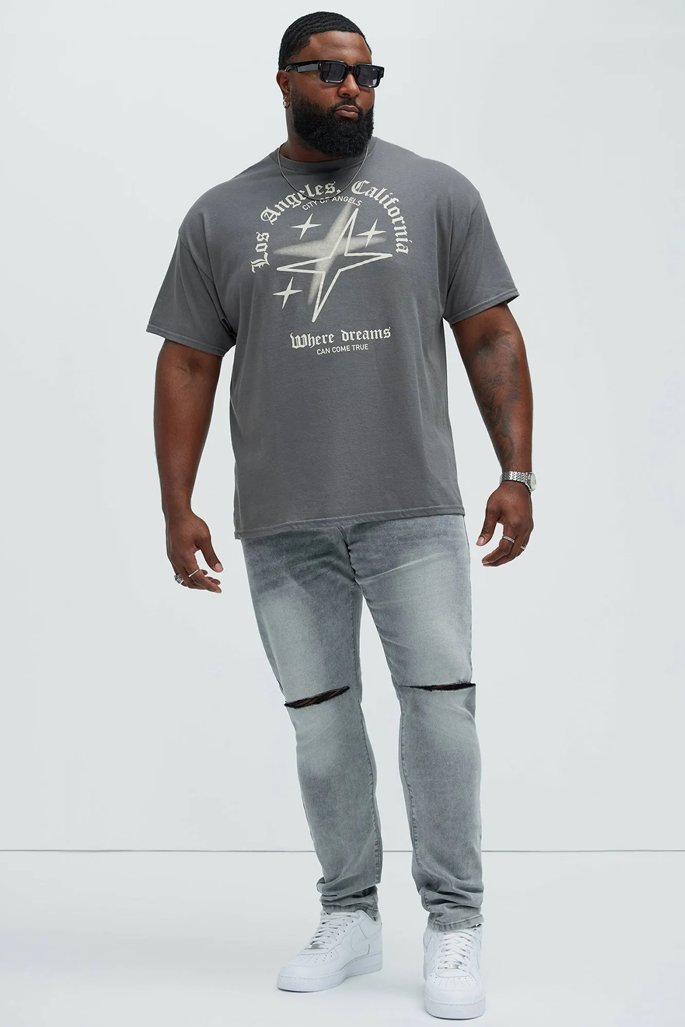 LA Where Dreams Come True Short Sleeve Tee - Charcoal sold by Fashion Nova product image thumbnail 5