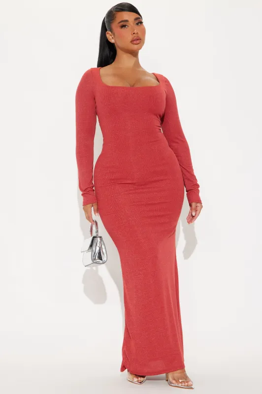 Bianca Glitter Maxi Dress - Red sold by Fashion Nova