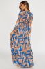 Palm Beach Getaway Maxi Dress - Blue/combo sold by Fashion Nova