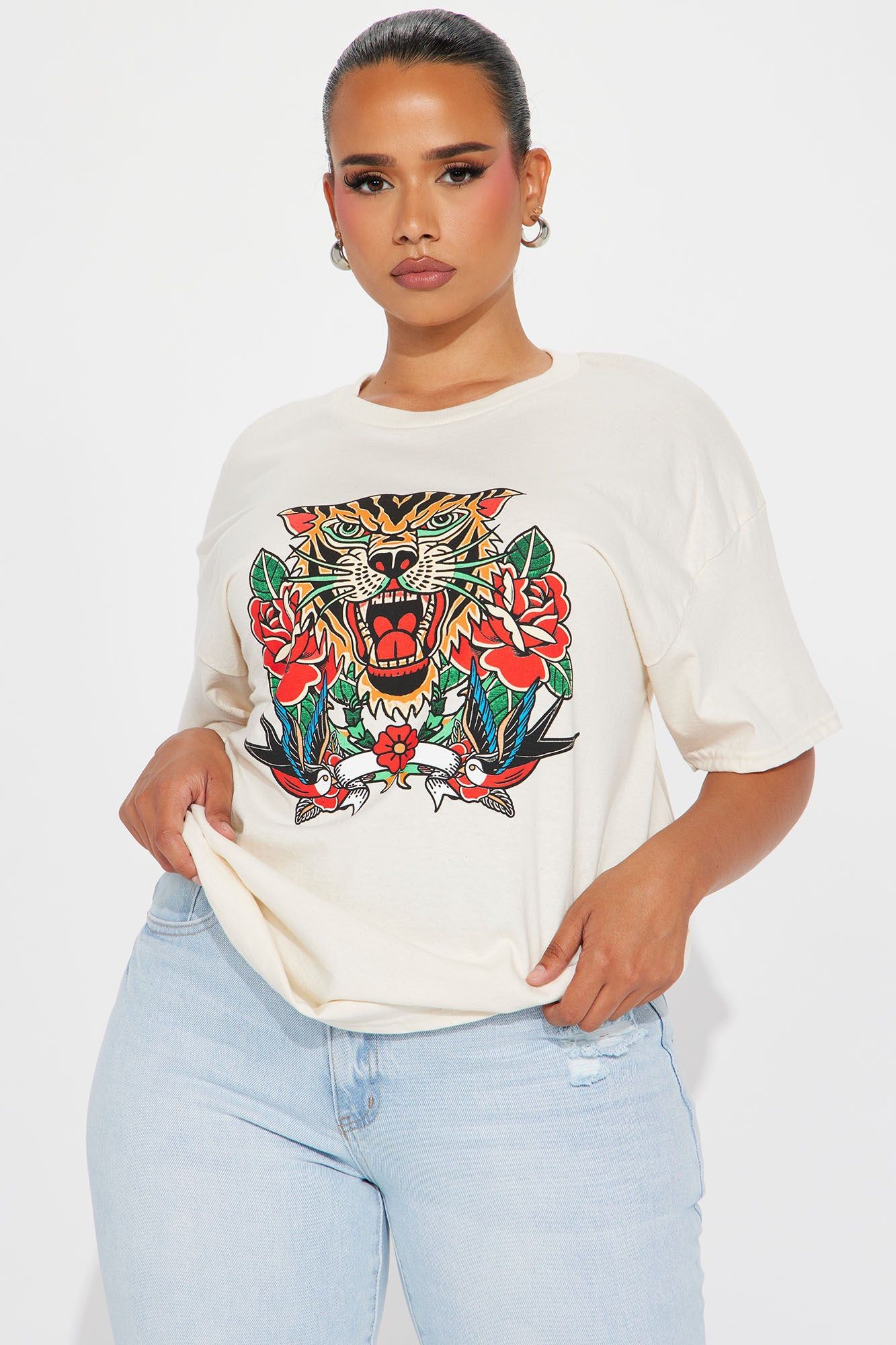 Fierce And Free Graphic Tee - Beige sold by Fashion Nova product image thumbnail 4