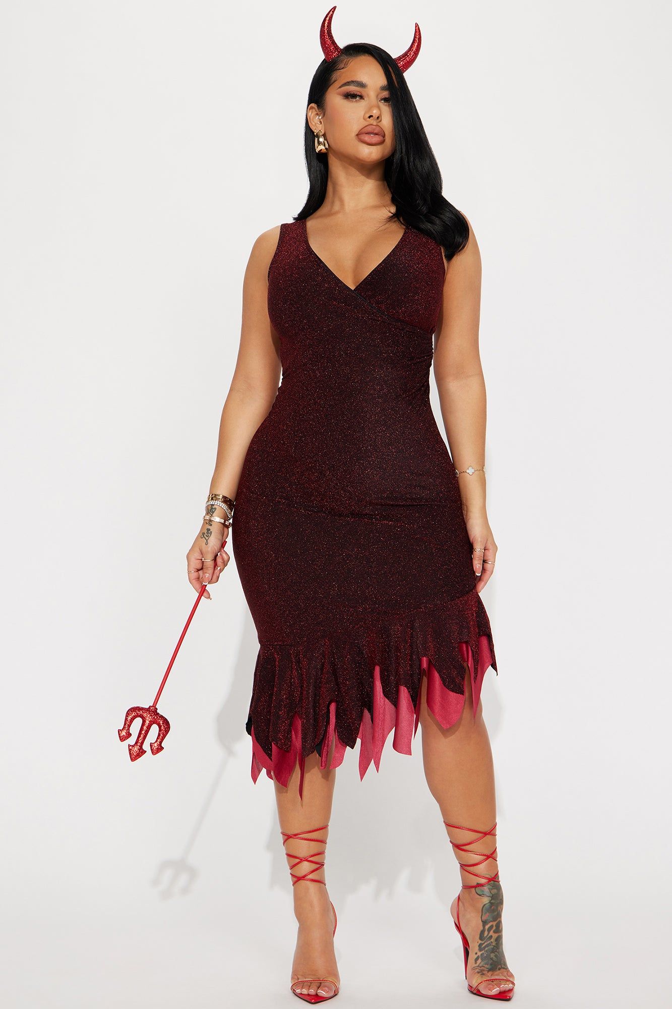 Sizzle N Shine Devil 3 Piece Costume Set - Red sold by Fashion Nova