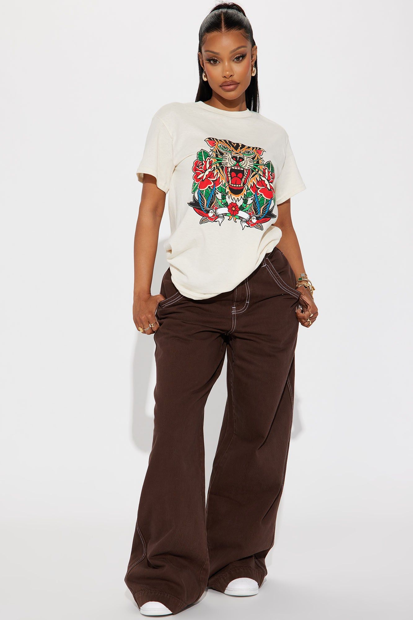 Fierce And Free Graphic Tee - Beige sold by Fashion Nova product image thumbnail 2