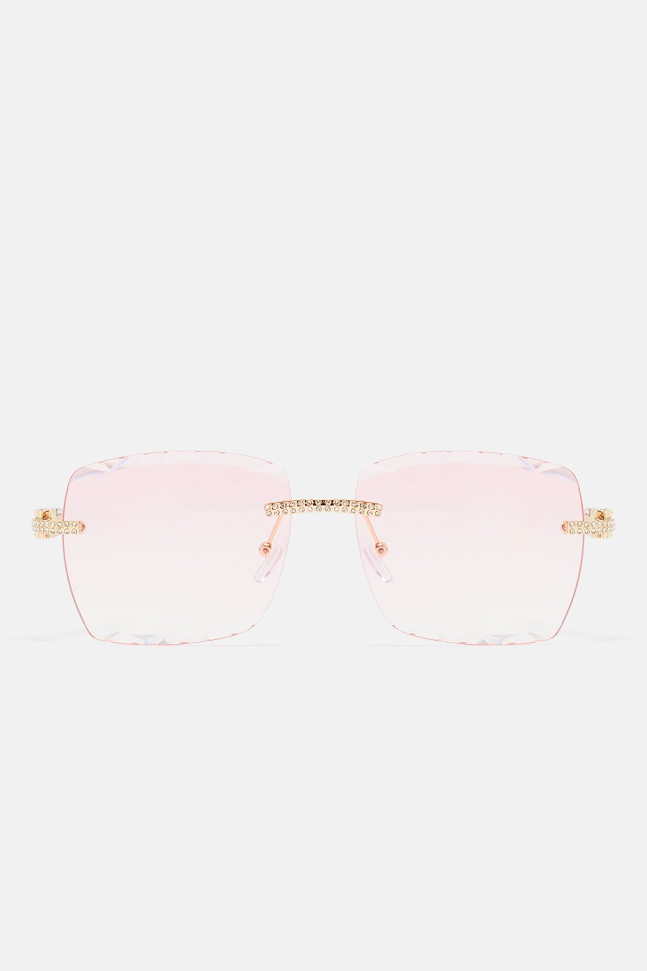 Notice Me Rhinestone Sunglasses - Clear/Pink sold by Fashion Nova product image thumbnail 3