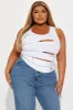 Name Your Game Zipper Top - White sold by Fashion Nova