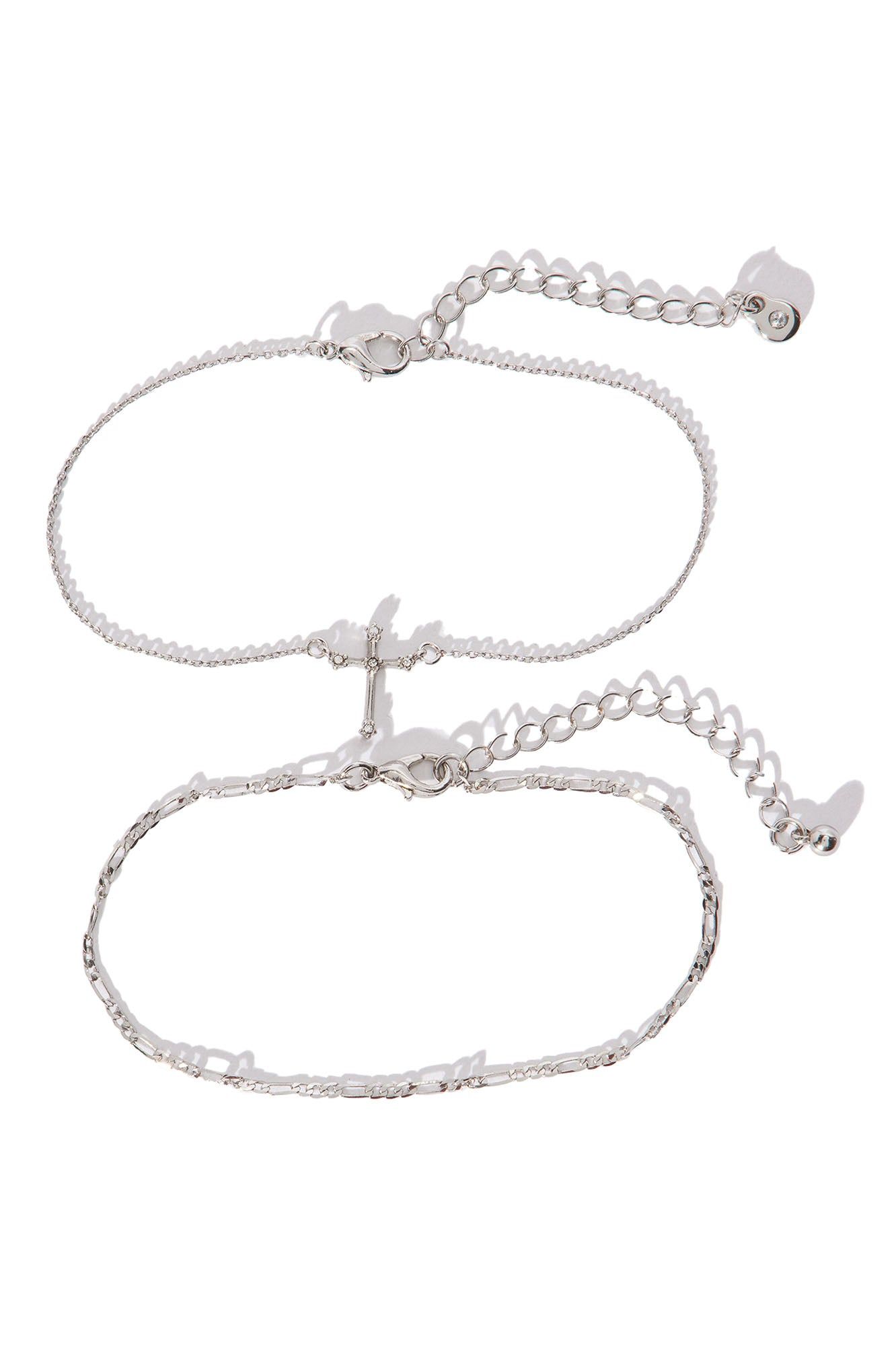 Heavenly Cross Anklet - Silver sold by Fashion Nova