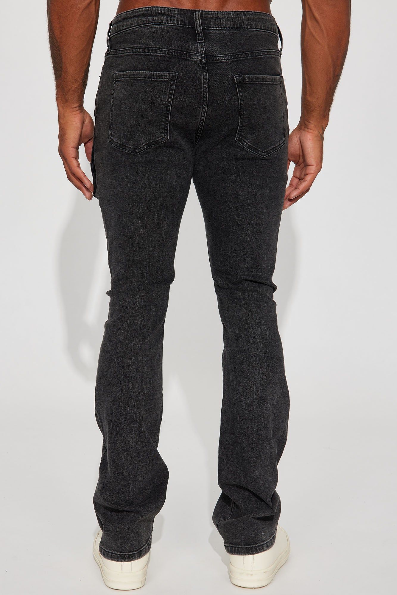 Hit That Pill Stacked Skinny Flare Jeans - Black Wash sold by Fashion Nova product image thumbnail 5