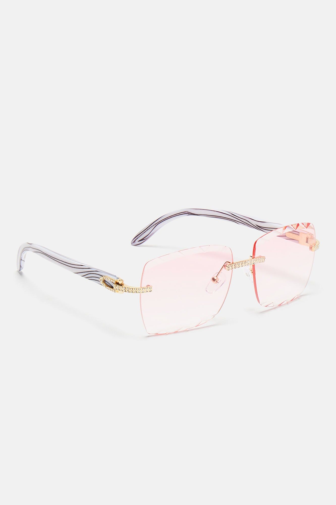 Notice Me Rhinestone Sunglasses - Clear/Pink sold by Fashion Nova product image thumbnail 2