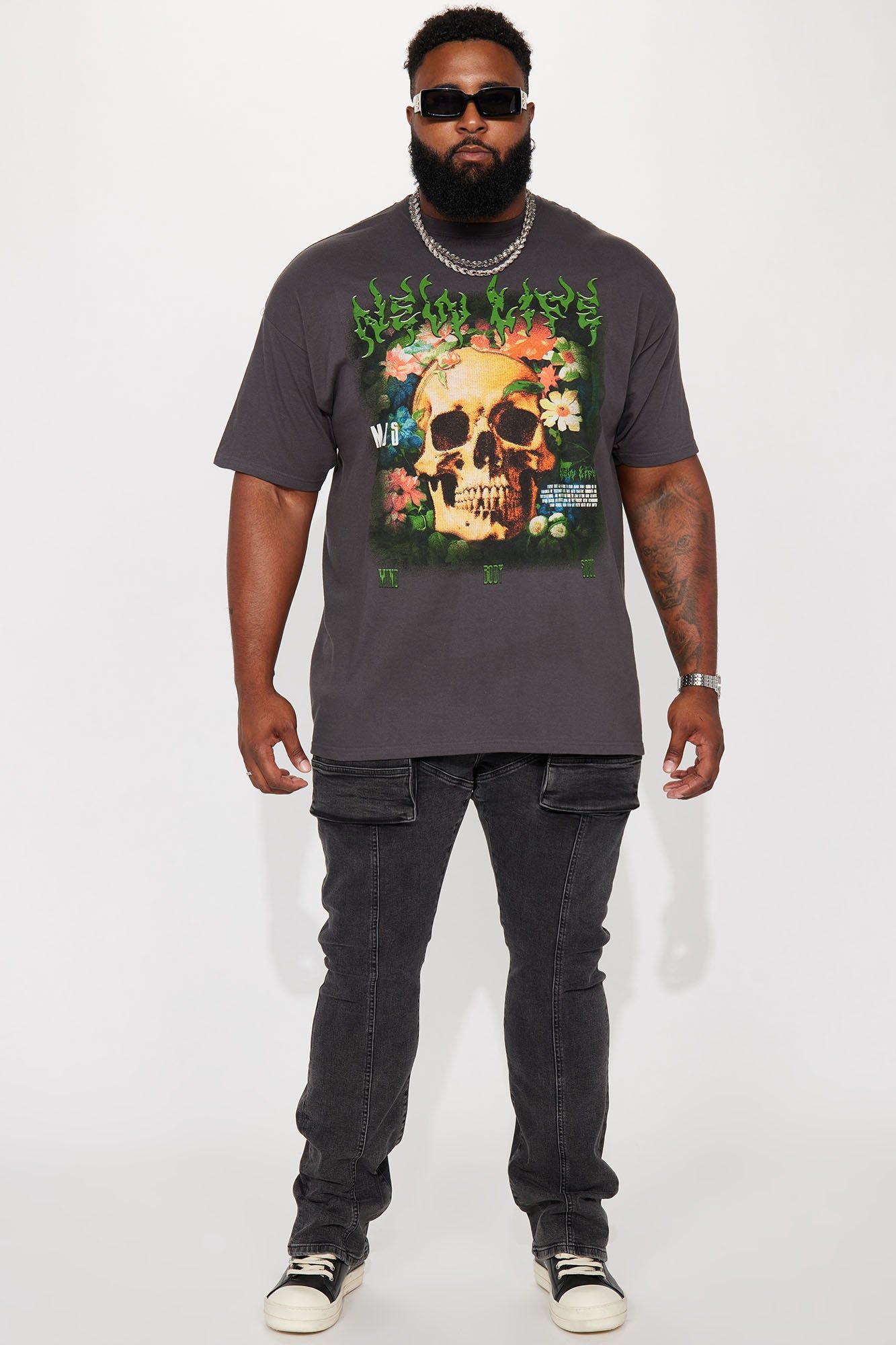 Hit That Pill Stacked Skinny Flare Jeans - Black Wash sold by Fashion Nova product image thumbnail 6