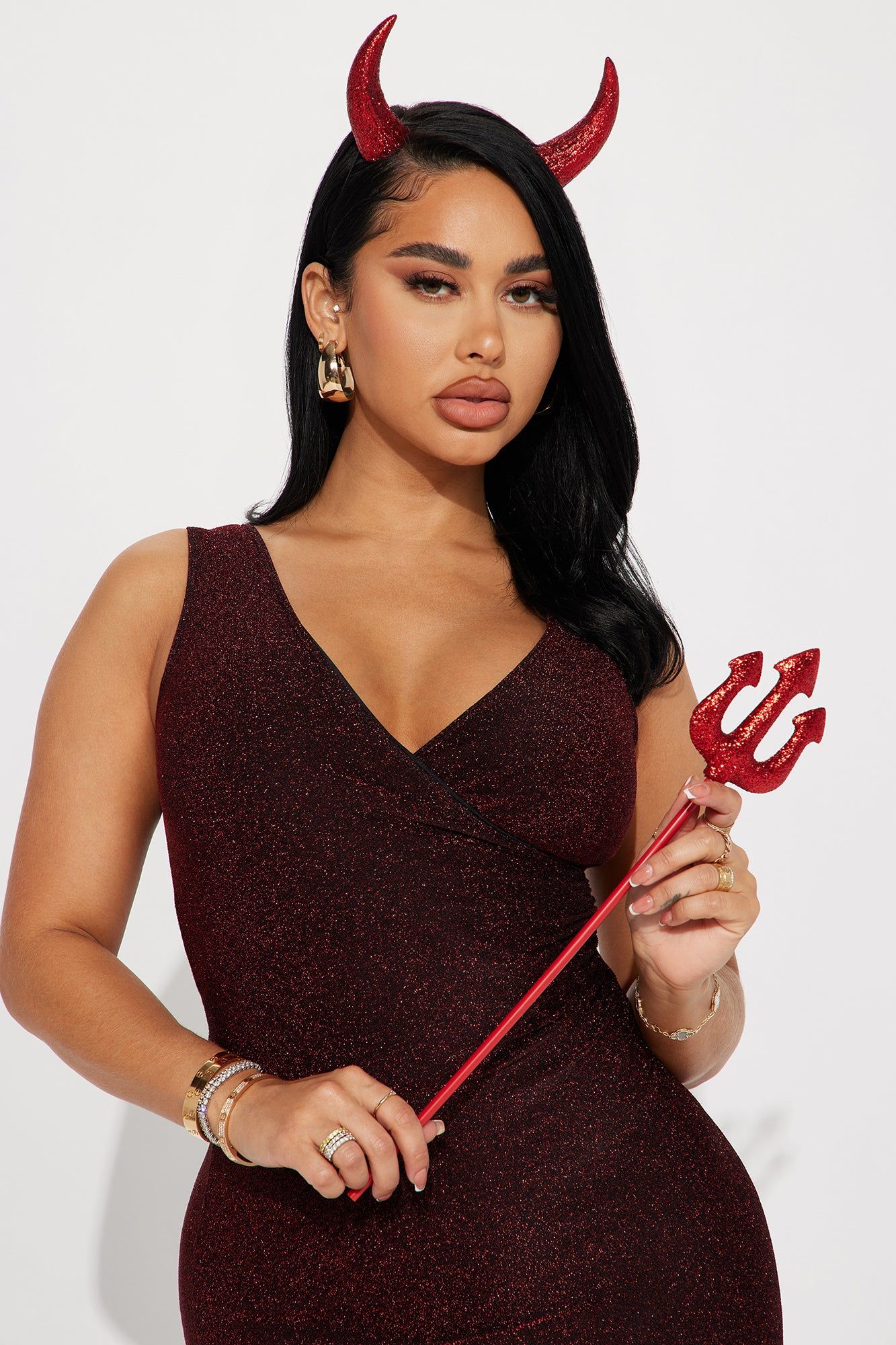 Sizzle N Shine Devil 3 Piece Costume Set - Red sold by Fashion Nova product image thumbnail 2