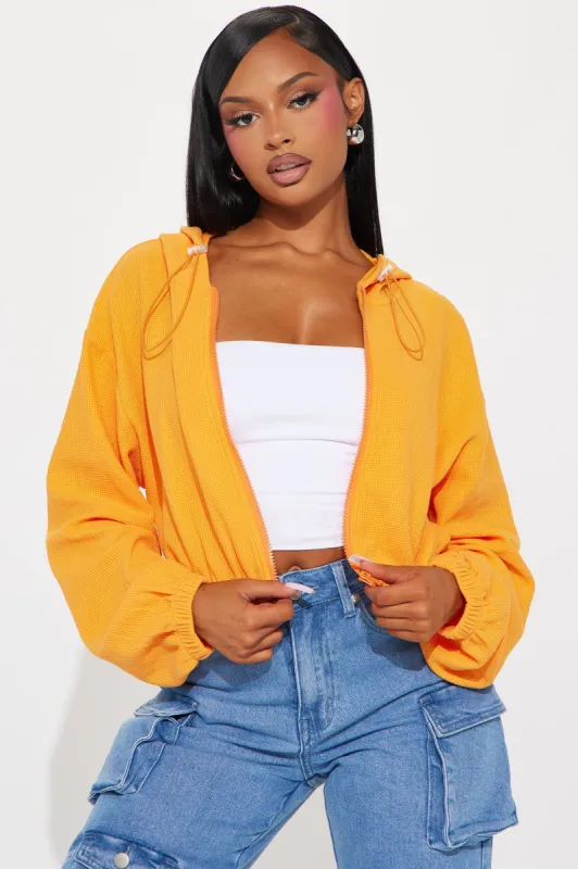 Divine Time Waffle Lounge Hoodie - Orange made by Fashion Nova